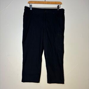 Eddie‎ Bauer Womens Tech Capri Pants Black Water Resistant Outdoor Sz 10